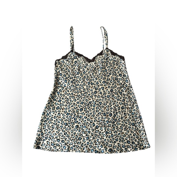 Morgan Taylor Intimates blue and brown cheetah pattern lace top XL - Picture 3 of 7